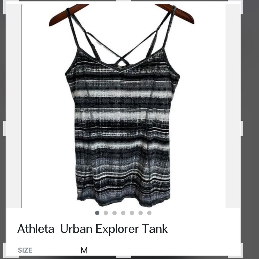 Athleta‎ Urban Explorer Tank Gr/Bl/Wh Sz Med Excellent